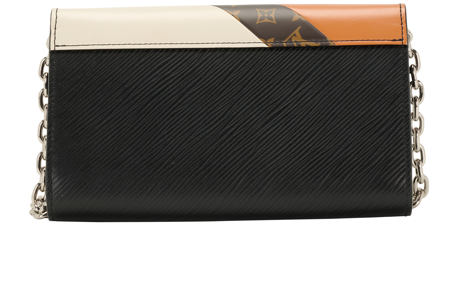 Twist Wallet On Chain, &pound;1,100, Handbags, Black/Brown, Canvas/Leather, Back view